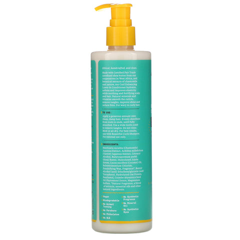 Alaffia, Beautiful Curls, acondicionador sin enjuague para mejorar los rizos, ondulado a rizado, manteca de karité sin refinar, 12 fl oz (354 ml)