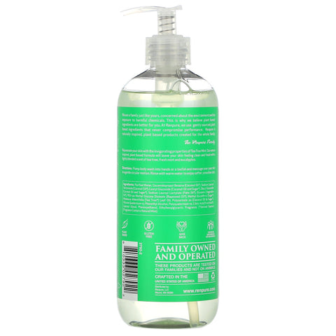 Renpure, Menta de árbol de té, gel de baño humectante refrescante, 561 ml (19 oz. líq.)