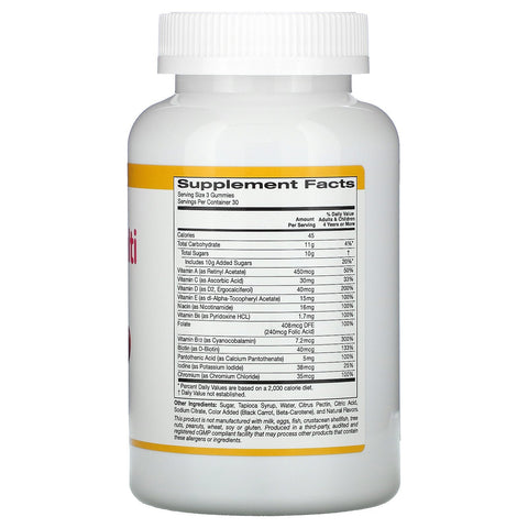 California Gold Nutrition, multivitamingummi til kvinder, ingen gelatine, ingen gluten, blandet smag af bær og frugt, 90 gummigummier