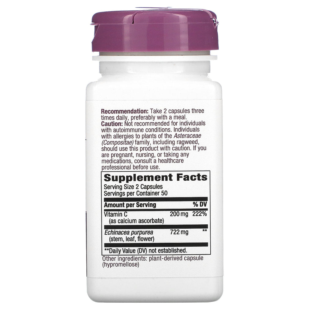 Nature's Way, Equinácea y Vitamina C, 922 mg, 100 Cápsulas Veganas