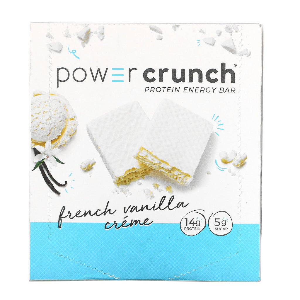 BNRG, Power Crunch Protein Energy Bar, French Vanilla Creme, 12 barer, 1,4 oz (40 g) hver