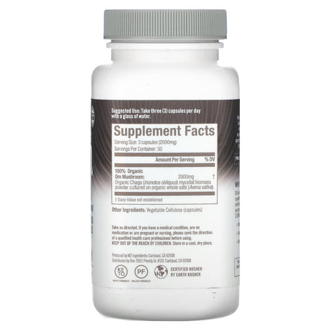 Om svampe, Chaga, 667 mg, 90 grøntsagskapsler