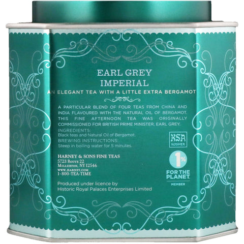 Harney & Sons, Earl Grey Imperial, Black Tea with Bergamot, 30 Sachets, 2.35 oz (66 g) Each