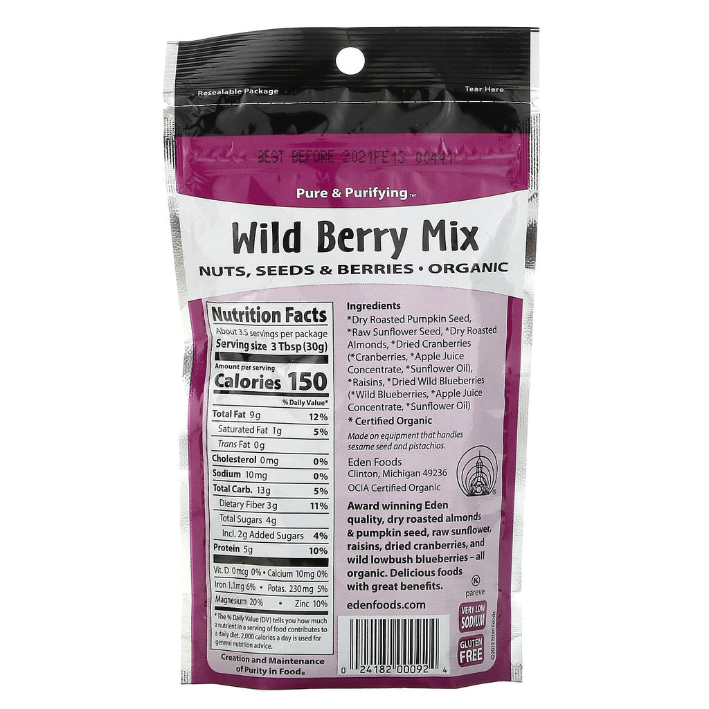 Eden Foods, , Wild Berry Mix, Nuts, Seeds & Berries, 4 oz (113 g)