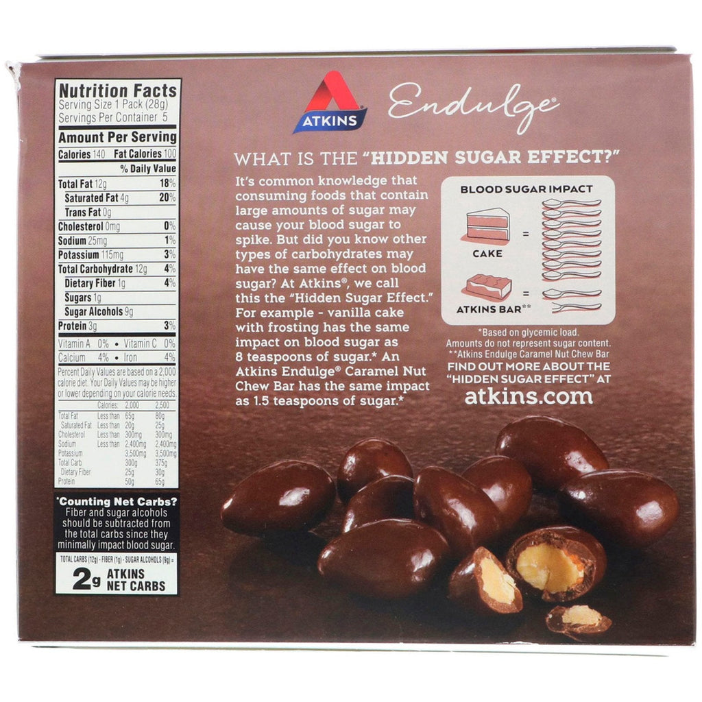 Atkins, Endulge, Chocolate Covered Almonds, 5 Packs, 1 oz (28 g) Each