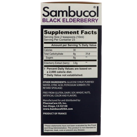 Sambucol, jarabe de saúco negro, fórmula original, 7,8 fl oz (230 ml)