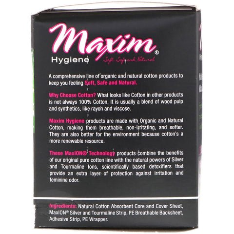 Maxim Hygiene Products, Ultra Thin Winged Pads, Natural Silver MaxION Technology, Super, 10 Pads