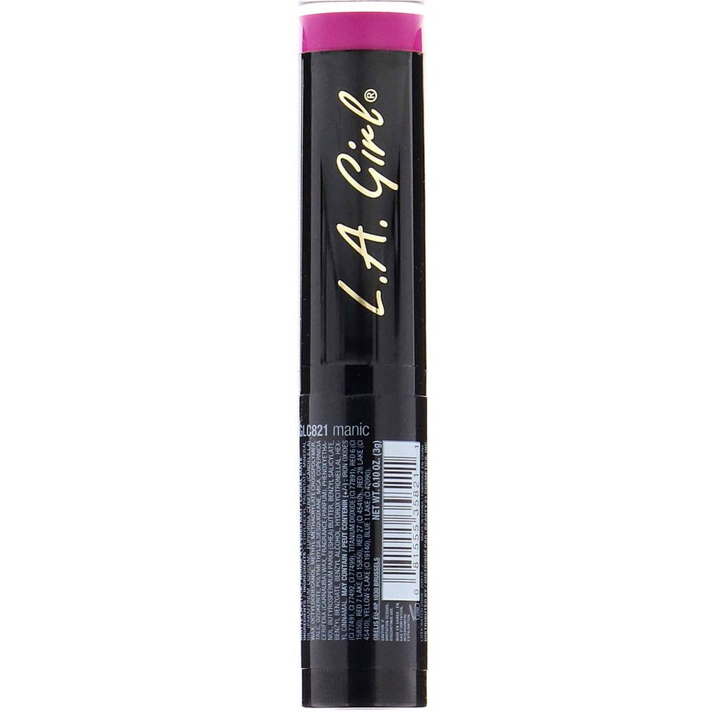 L.A. Girl, Matte Flat Velvet Lipstick, Manic, 0.10 oz (3 g)