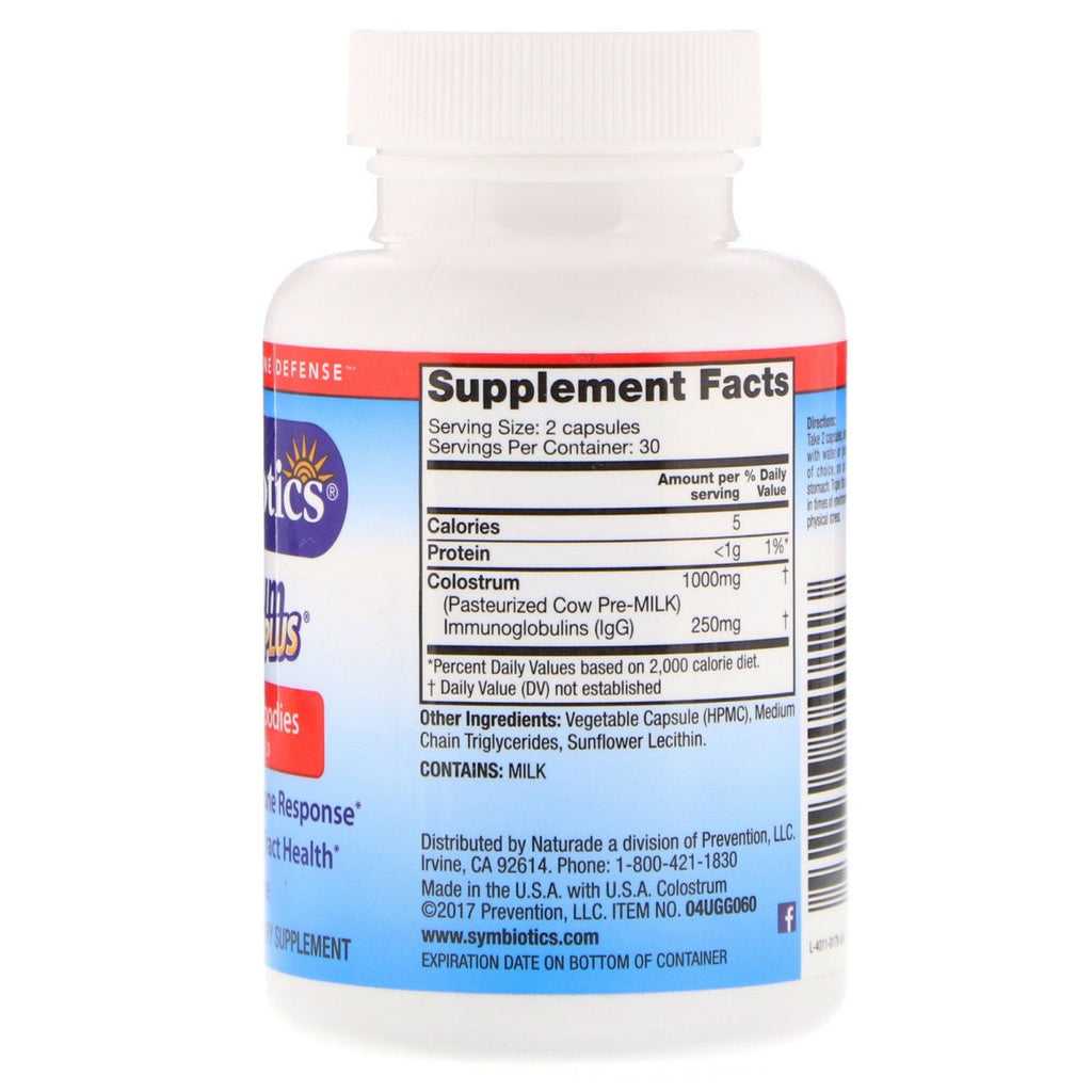 Symbiotics, Calostro Plus, 60 cápsulas vegetales