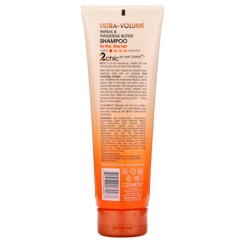 Giovanni, 2chic, Champú ultravolumen, para cabello fino y lacio, manteca de mandarina y papaya, 8,5 fl oz (250 ml)