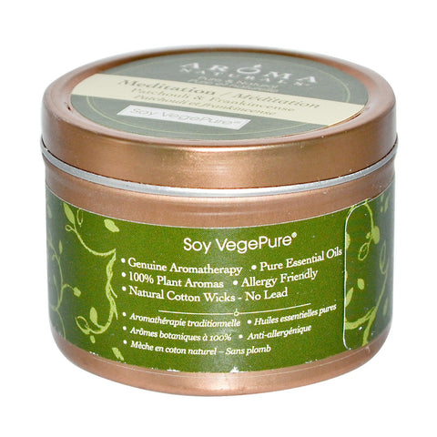 Aroma Naturals, Soy VegePure, Travel Candle, Meditation, Patchouli & Frankincense, 2.8 oz (79.38 g)