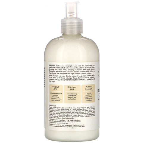 SheaMoisture, Aceite de coco 100 % virgen, acondicionador de hidratación diaria, 13 fl oz (384 ml)