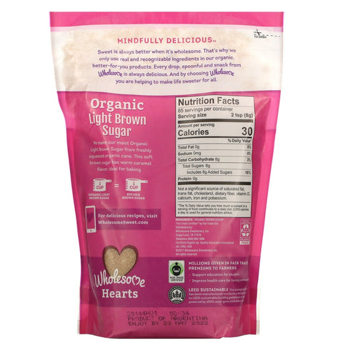 Wholesome,  Light Brown Sugar, 1.5 lbs (24 oz.) - 680 g