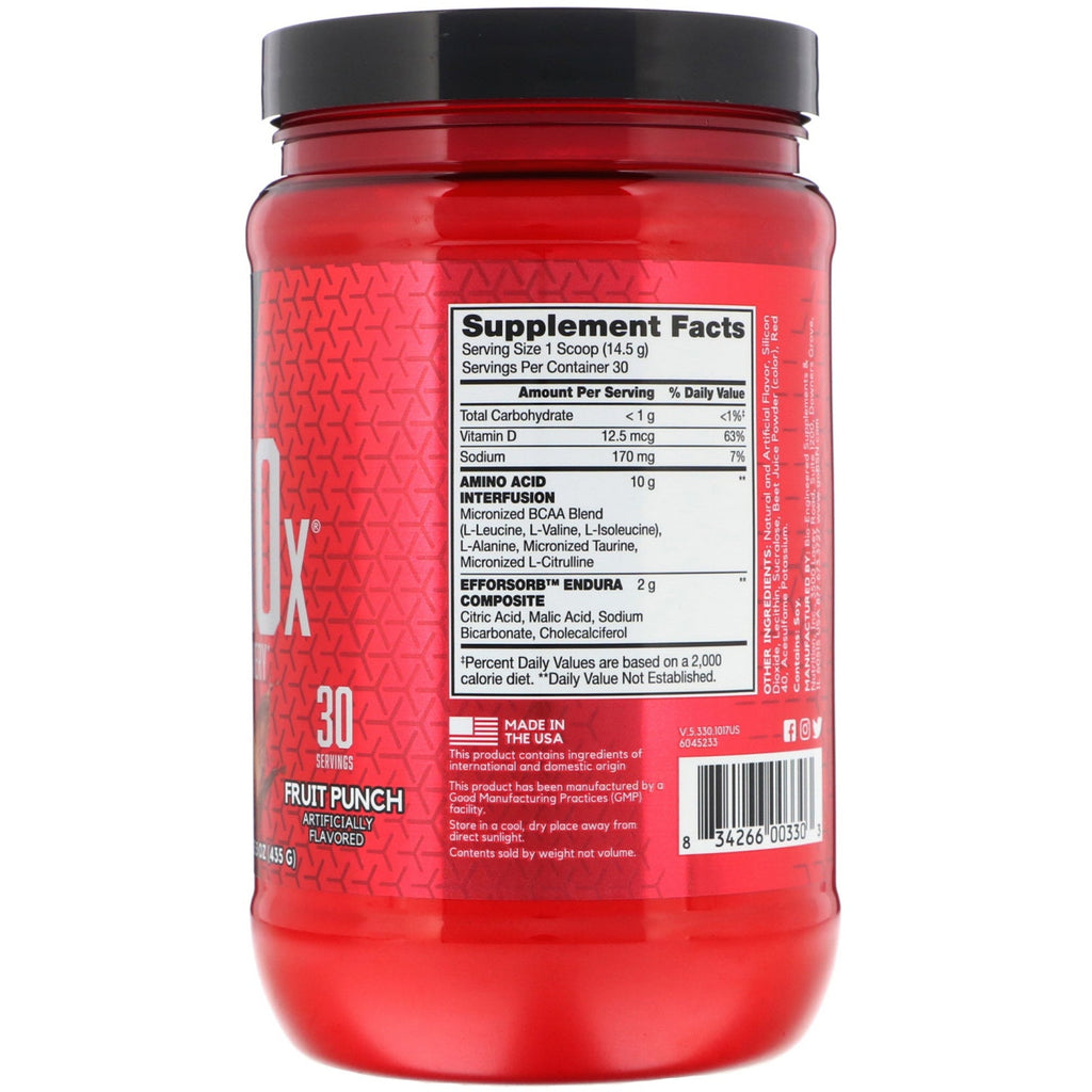 BSN, AminoX, Endurance &amp; Recovery, Fruit Punch, 15,3 oz (435 g)