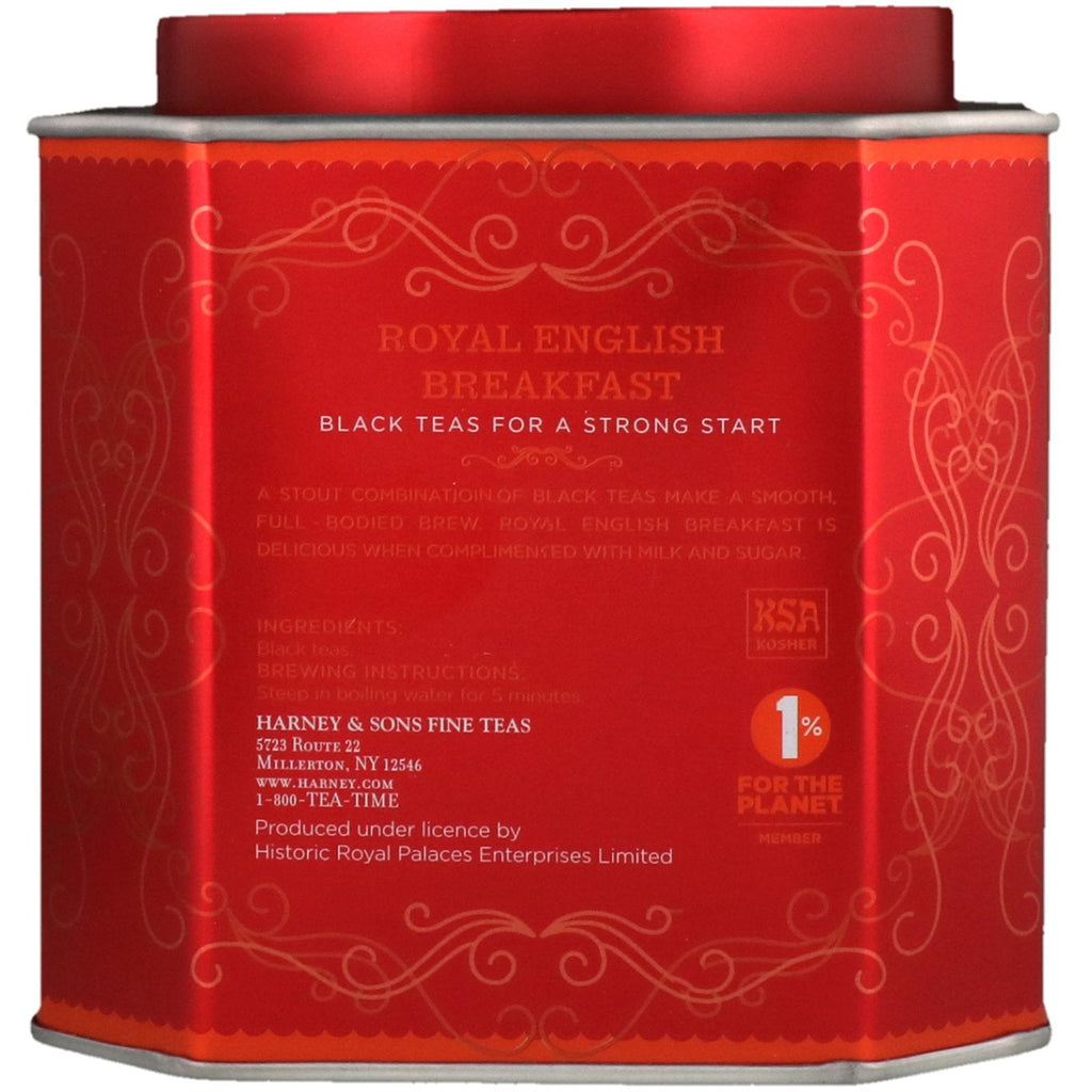 Harney &amp; Sons, Royal English Breakfast, sorte teer, 30 poser, 2,67 oz (75 g) hver