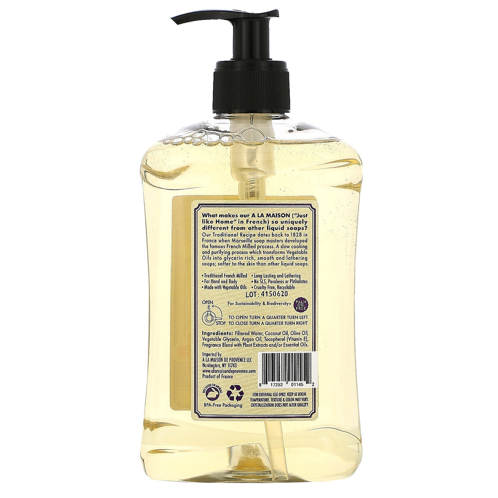 A La Maison de Provence, Hand & Body Liquid Soap, Rose Lilac, 16.9 fl oz (500 ml)