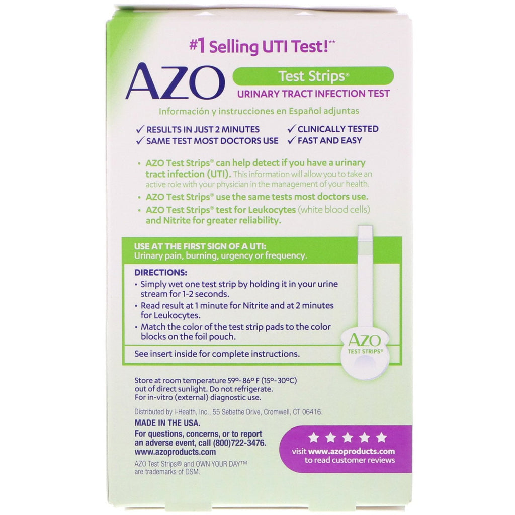 Azo, Urinary Tract Infection Test Strips, 3 Self-Testing Strips