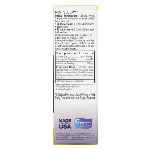 Bioray, Kids, NDF Sleepy, Relax The Mind & Sleep Well, Maple, 2 fl oz (60 ml)