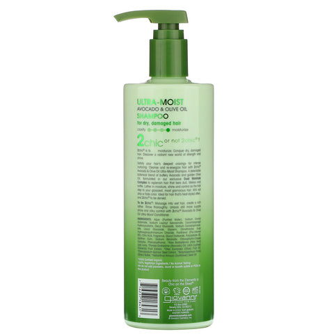 Giovanni, 2chic, Ultra-Moist Shampoo, for Dry, Damaged Hair, Avocado & Olive Oil, 24 fl oz (710 ml)