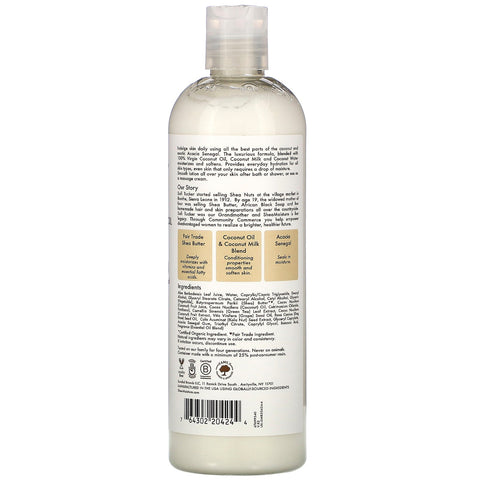 SheaMoisture, Aceite de coco 100 % virgen, loción corporal de hidratación diaria, 13 fl oz (384 ml)