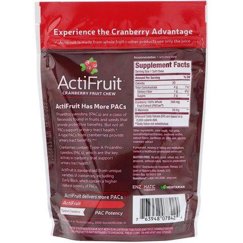 Nature's Way, ActiFruit, masticable de fruta y arándano, 20 masticables suaves