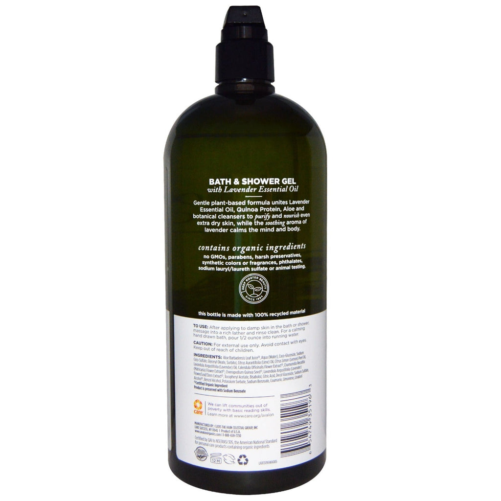 Avalon s, Gel de baño y ducha, lavanda nutritiva, 32 fl oz (946 ml)