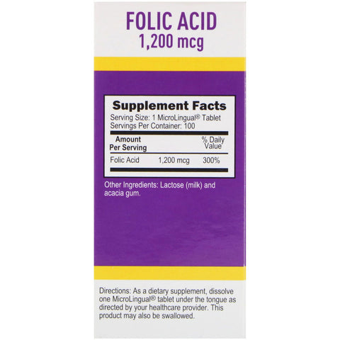 Superior Source, Folic Acid, 1,200 mcg, 100 Tablets