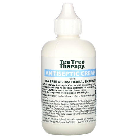 Tea Tree Therapy, Antiseptic Cream, with Tea Tree Oil and Herbal Extracts, 4 fl oz (118 ml)