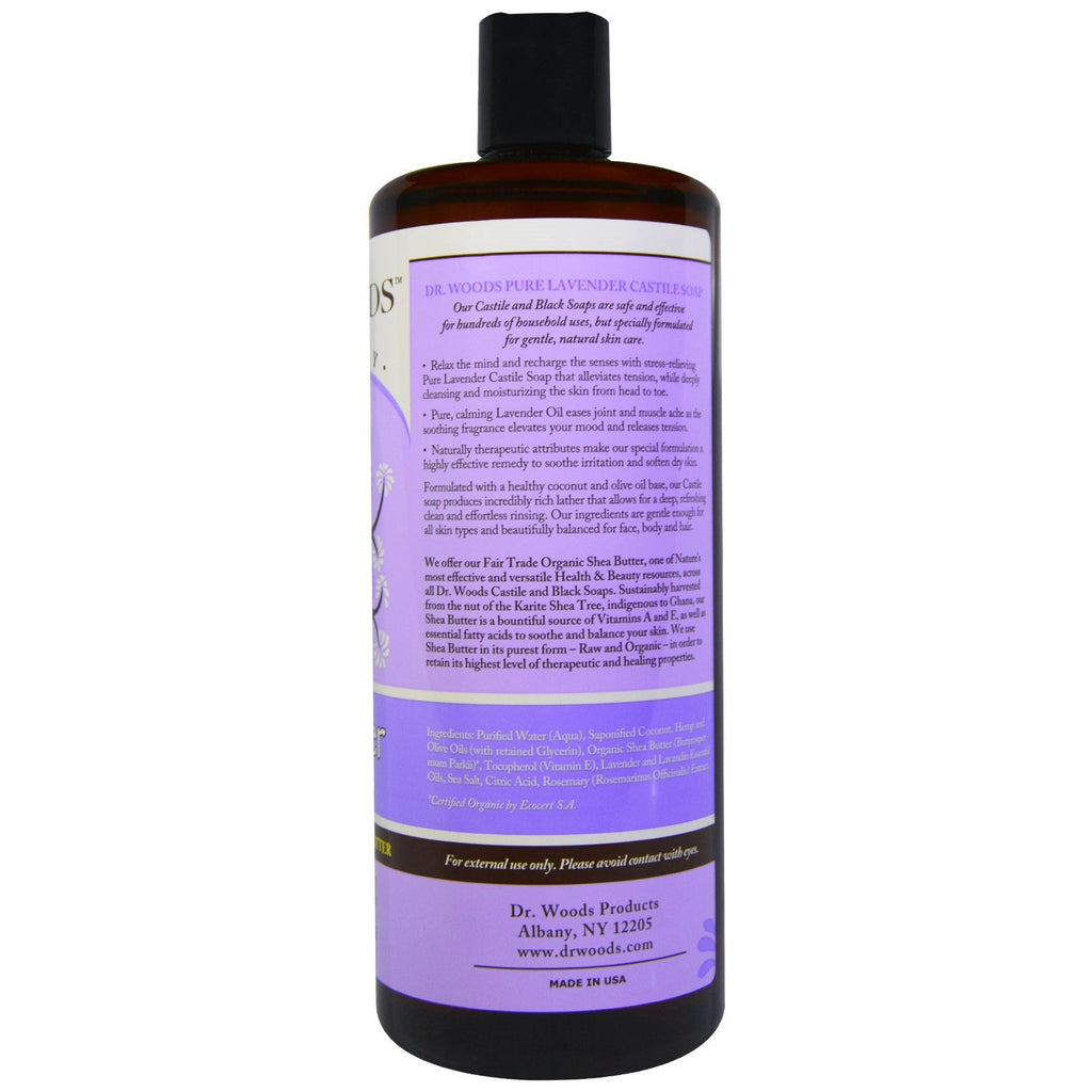 Dr. Woods, Lavender, Castile Soap, Fair Trade, Shea Butter , 32 fl oz (946 ml)