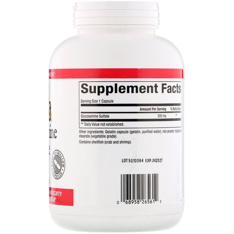 Natural Factors, Sulfato de glucosamina, 500 mg, 360 cápsulas