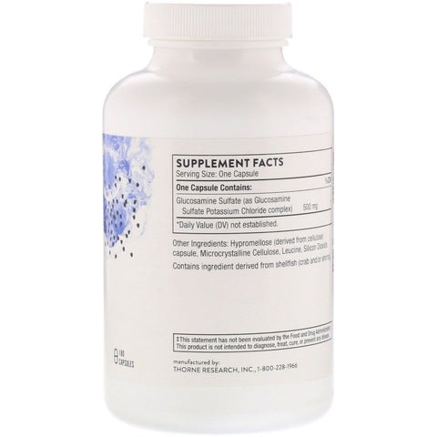 Thorne Research, Glucosamine Sulfate, 180 kapsler