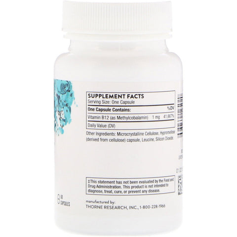 Thorne Research, Methylcobalamin, 60 kapsler