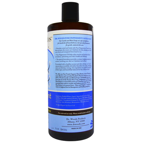 Dr. Woods, Peppermint Castilla Soap, Fair Trade Shea Butter, 32 fl oz (946 ml)