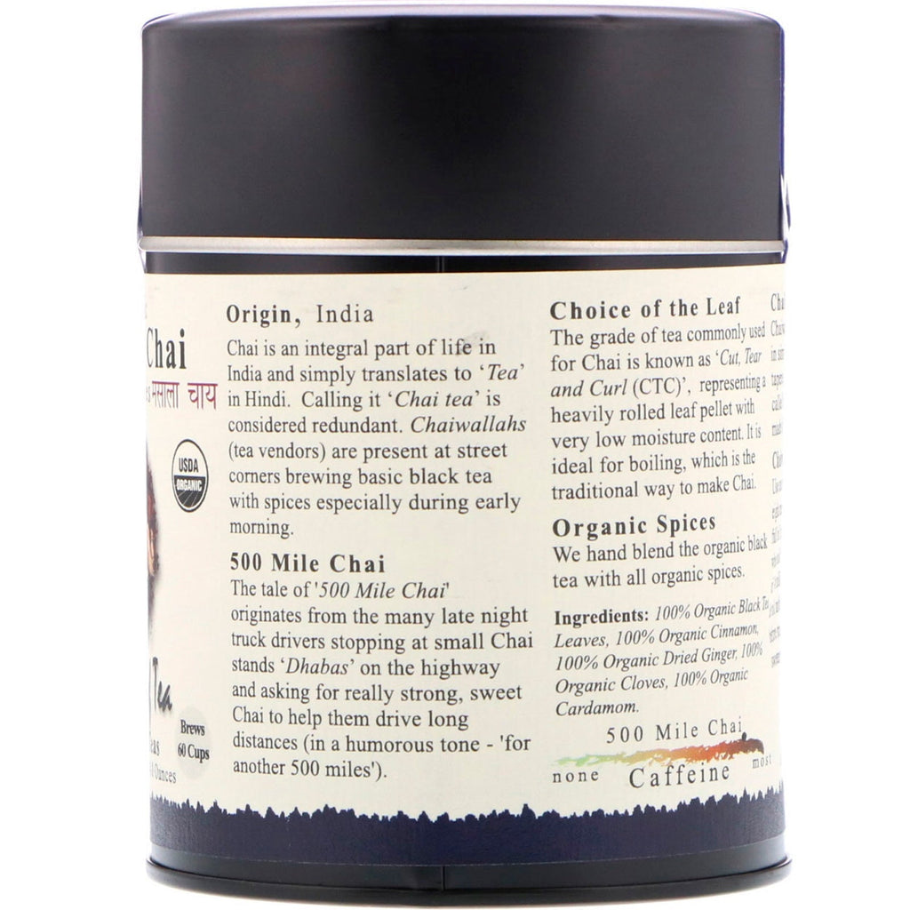 The Tao of Tea,  Black Tea & Spices, 500 Mile Chai, 4.0 oz (115 g)