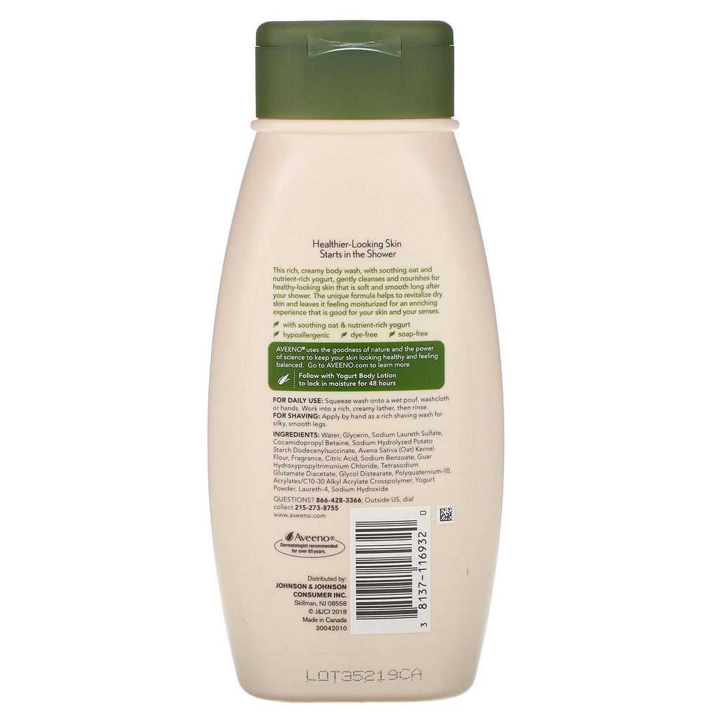 Aveeno, Gel de baño hidratante diario con yogur, albaricoque y miel, 532 ml (18 oz. líq.)