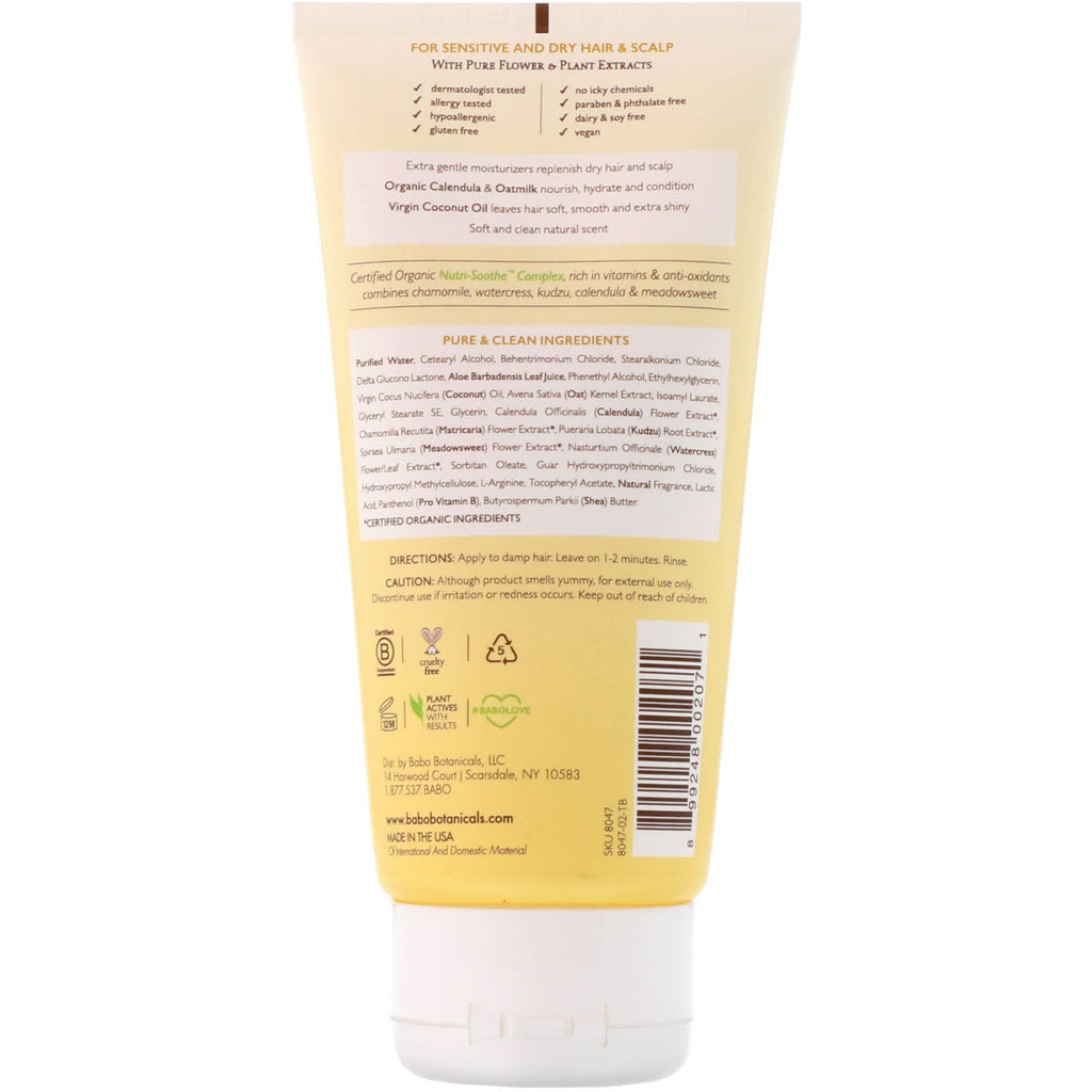 Babo Botanicals, Moisturizing Conditioner, Oatmilk & Calendula, 6 fl oz (180 ml)