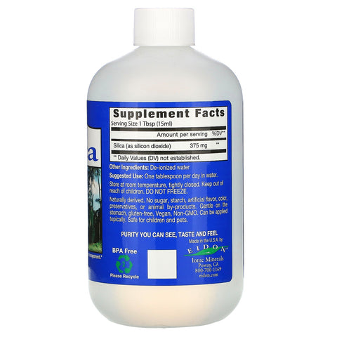 Suplementos minerales Eidon, minerales iónicos, sílice, 18 oz (533 ml)