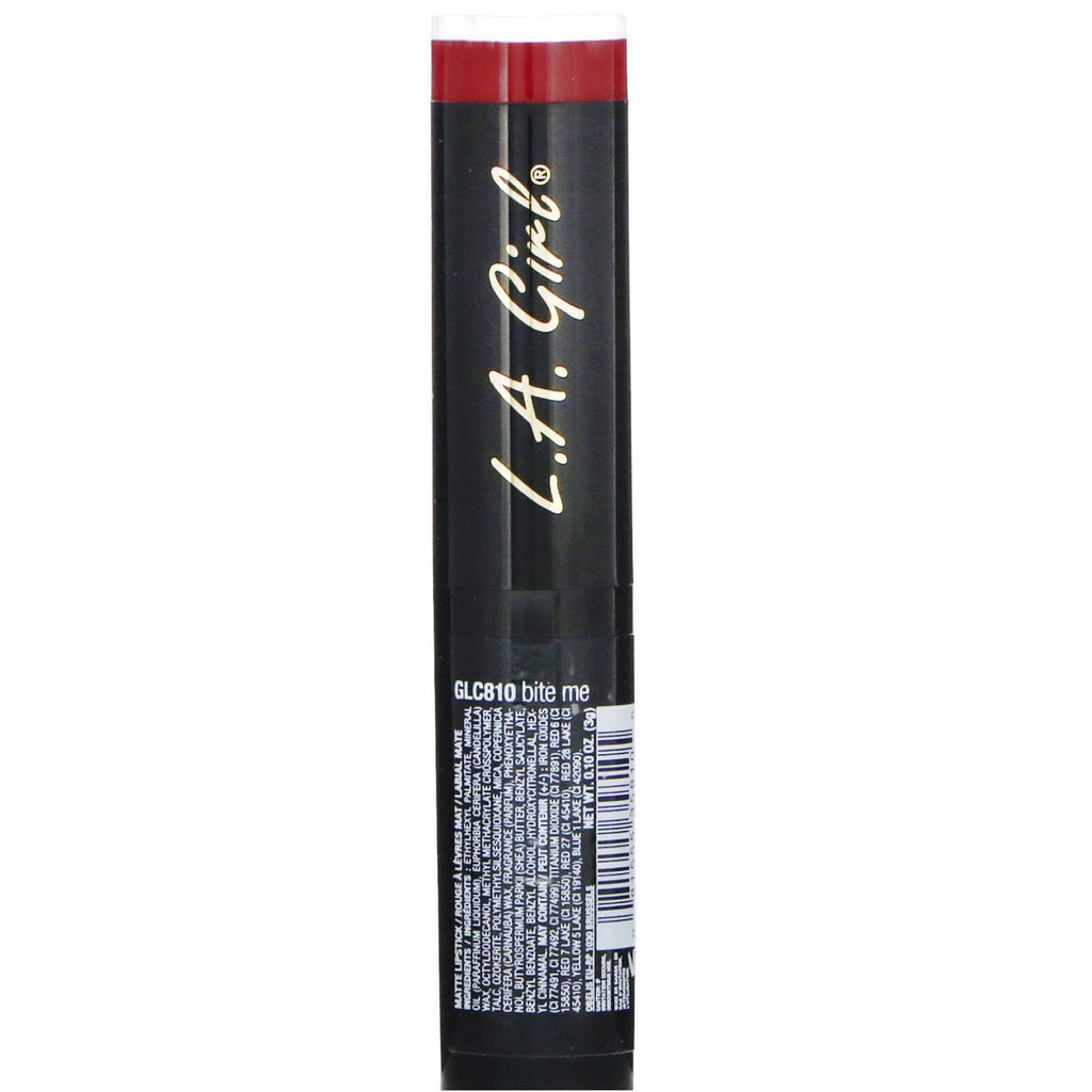 LA Girl, Matte Flat Velvet Lipstick, Bite Me, 0,10 oz (3 g)