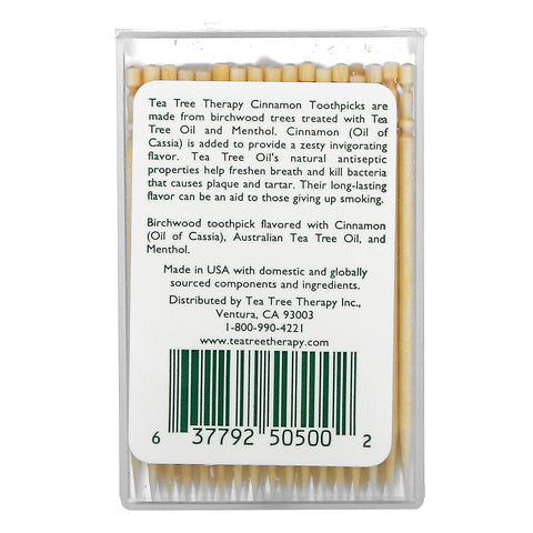 Tea Tree Therapy, Cinnamon Toothpicks, 100 Count