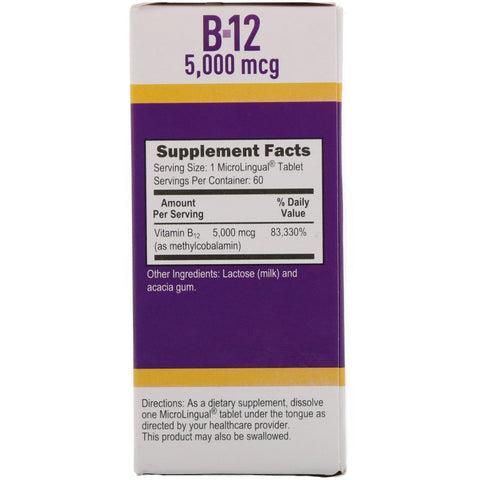 Superior Source, Metilcobalamina B-12, 5000 mcg, 60 tabletas