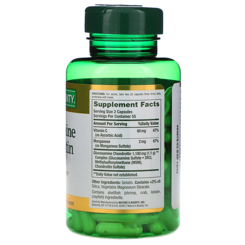 Nature's Bounty, Glucosamin Chondroitin, 110 kapsler