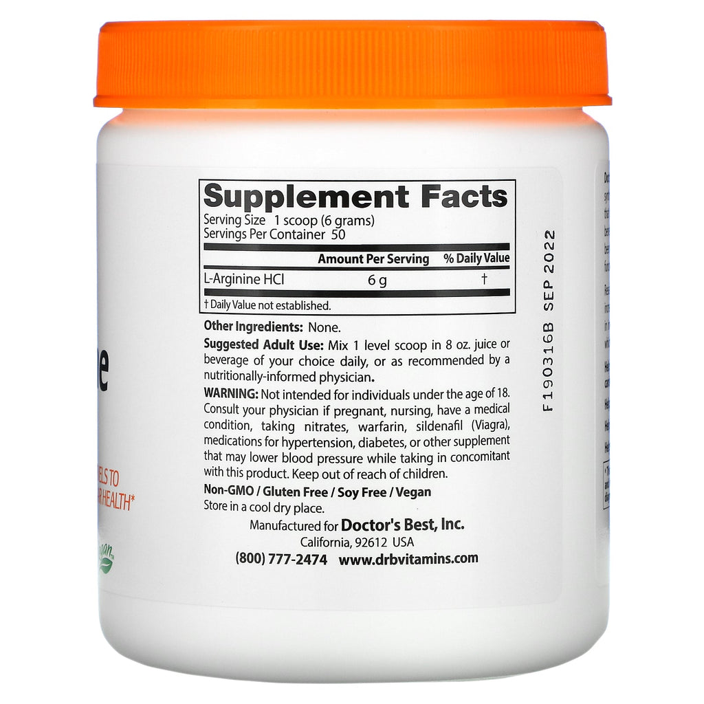 Doctor's Best, rent L-argininpulver, 10,6 oz (300 g)