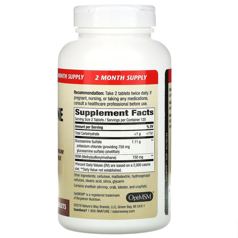 Nature's Way, Flexmax, glucosamina con MSM, sin sodio, 240 tabletas