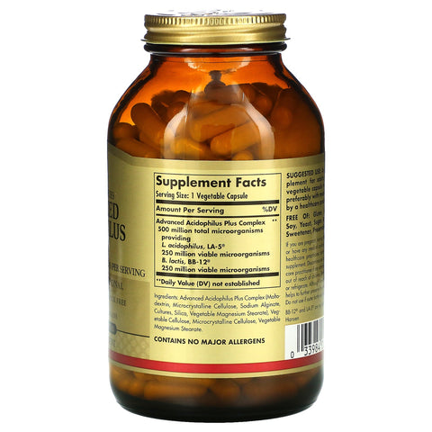 Solgar, Advanced Acidophilus Plus, 240 grøntsagskapsler