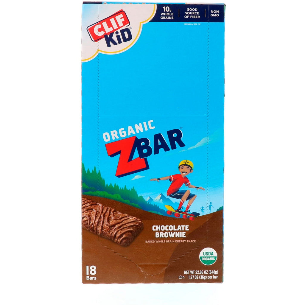 Clif Bar, Clif Kid, Z Bar, Chokolade Brownie, 18 barer, 1,27 oz (36 g) hver