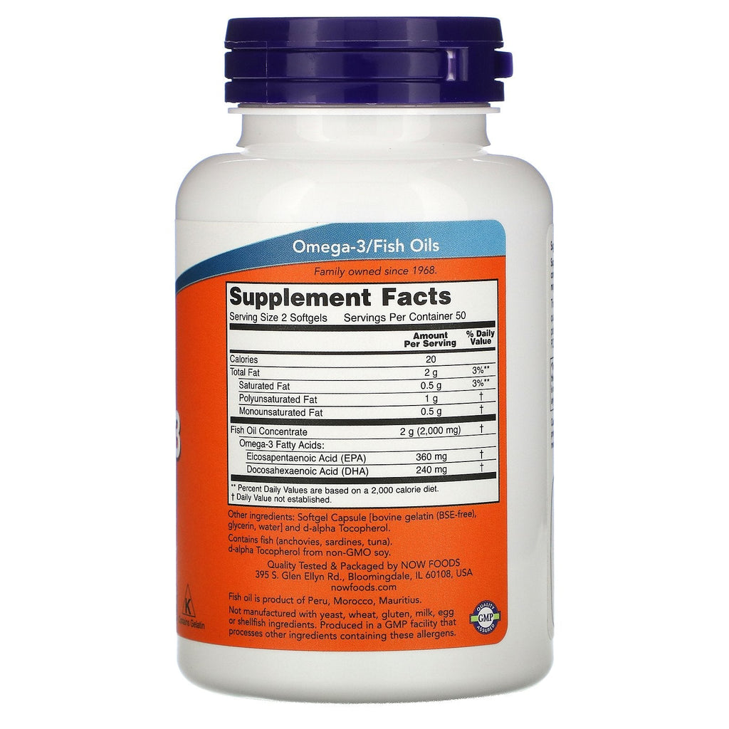 Now Foods, Molecularly Distilled Omega-3, 100 Softgels