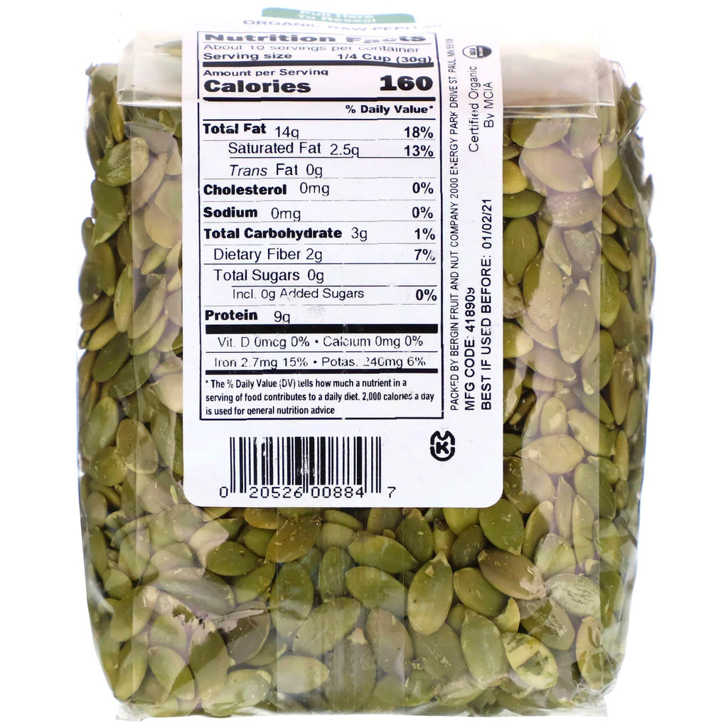 Bergin Fruit and Nut Company, Raw Pepitas, 10 oz (284 g)