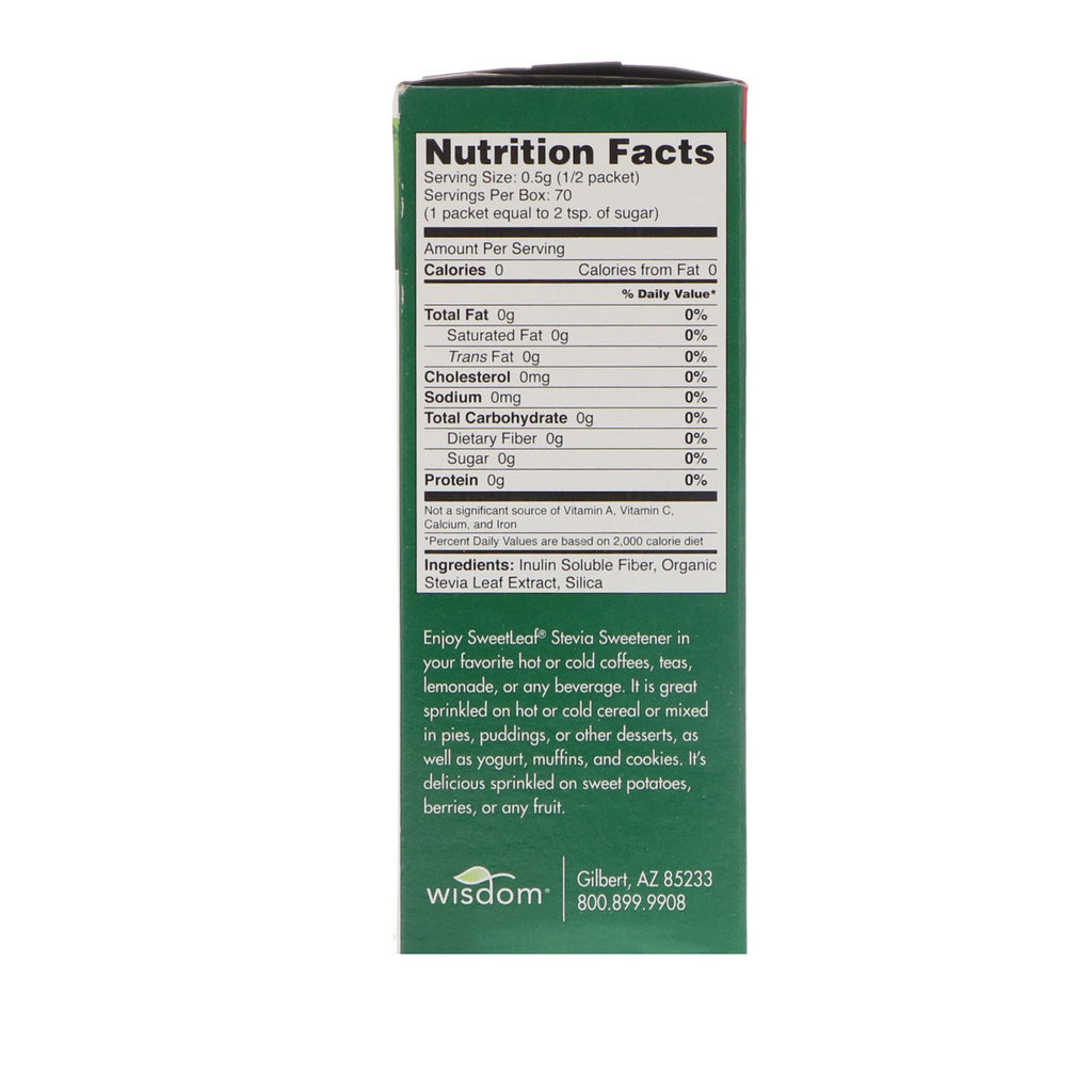 Wisdom Natural, SweetLeaf, Natural Stevia Sweetener, 35 Packets, 1.25 oz