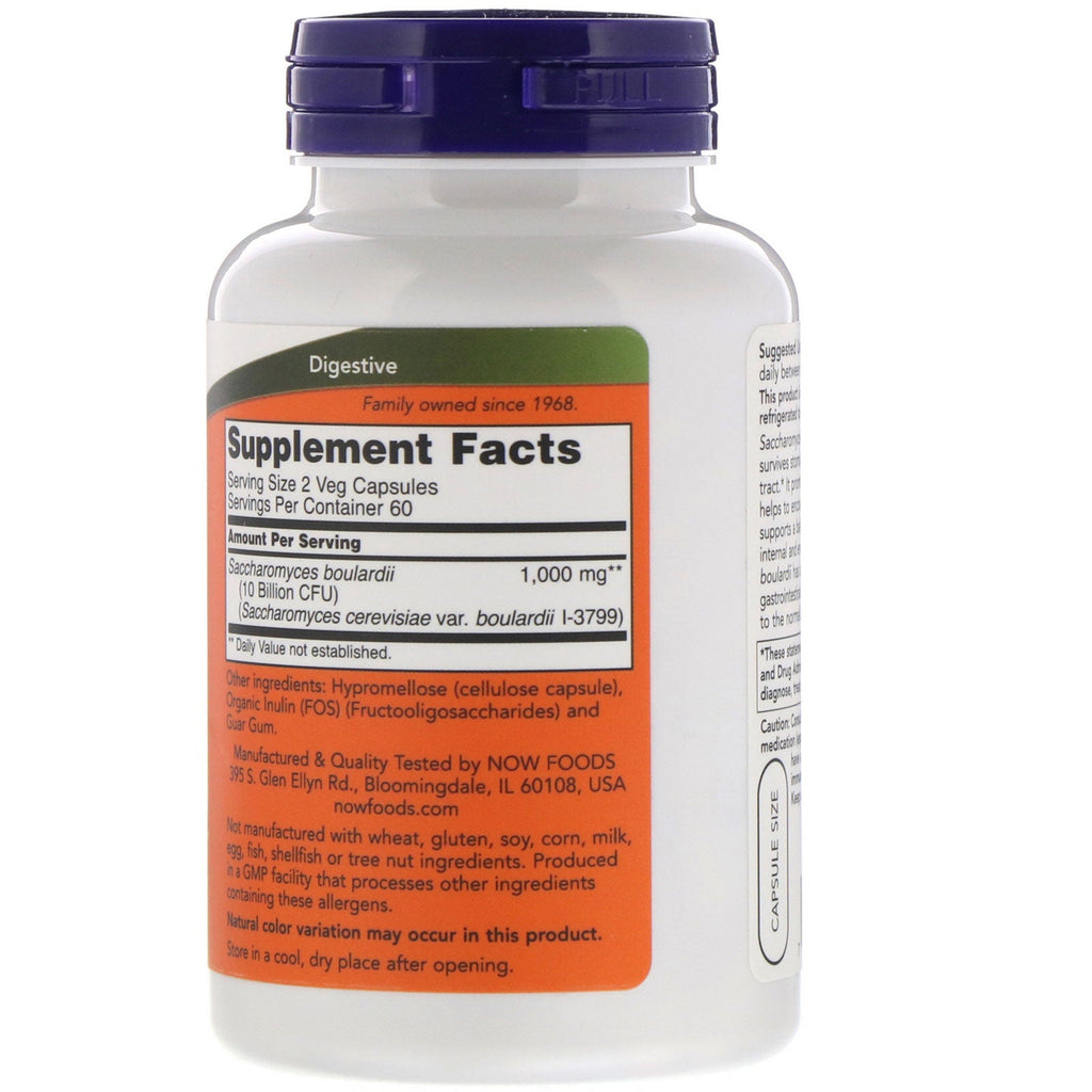 Now Foods, Saccharomyces Boulardii, 5 Billion CFU, 120 Veg Capsules