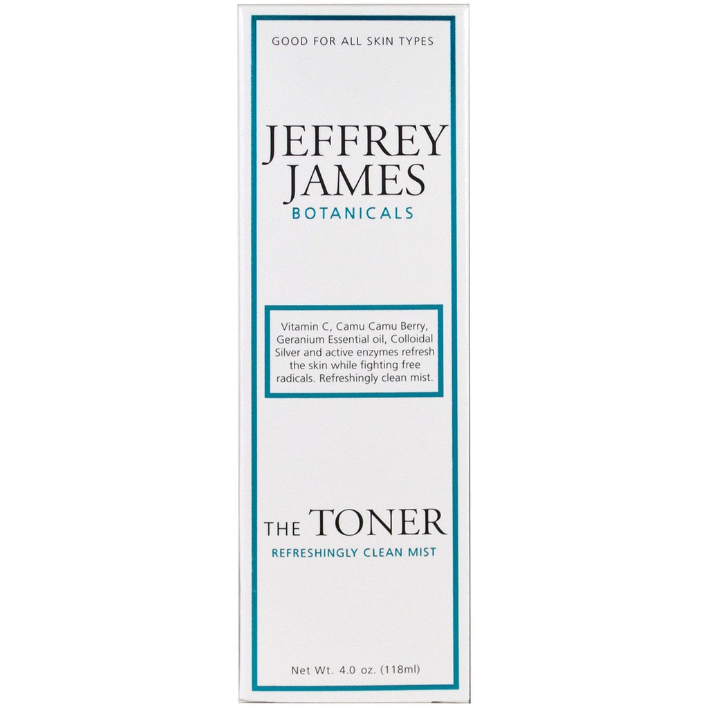 Jeffrey James Botanicals, The Toner, Refreshingly Clean Mist, 4.0 oz (118 ml)